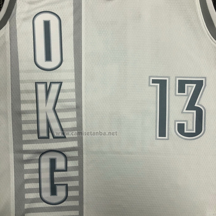 Camiseta Oklahoma City Thunder Paul George #13 Ciudad 2021-22 Blanco
